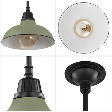 Jasper 12.25" Farmhouse Industrial Indoor/Outdoor Iron LED Pendant